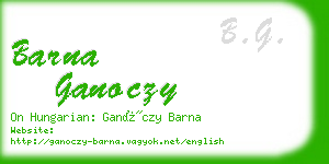 barna ganoczy business card